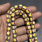Vintage Venetian Chevron Glass Bead Necklace Old African Trade Beads