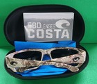 Costa Polarized Wrap Sunglasses Black Lens Camo Frame Fishing Full Rim W  Case