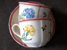 Villeroy   Boch Jardin D alsace Fleur 2 Sets  Cups   Saucers Pastel Flowers New