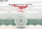 Road-runner Auto Company 1908 Stock Certificate   4 Wheel Drive Cars Rare 