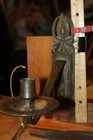 Antique Art Deco Bronze Wall Sconce Candlestick Holder Handmade Signed 