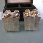 Godinger Neiman Marcus Vintage Silver Plated Gift Box Salt Pepper Shaker Set