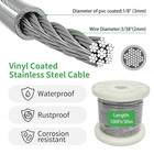 1 8  Wire Cable Rope Kit    vinyl Coated 304 Stainless Steel Wire     100ft 7x7 Stra