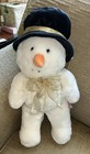 Snowman Plush Russ Berrie Snowflake Winter Hat Scarf 16  Christmas Holiday Snow