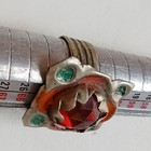 Extremely Rare Ancient Slver Antique Roman Ring Artifact Amazing With Red Stone