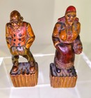 Vintage Wooden Pair Man And Woman Carved Figurine Collectible