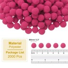 Patikil 0 3inch Pom Poms For Crafts  2000pcs Small 0 3 Inches  Hot Pink