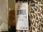Nwt  148 Michael Kors Beanie Hat  Scarf And Gloves Set Camel white Mk Logo New