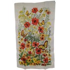 Nwt Vintage 70s Kaydee Handprints Linen Tea Towels Vegetables Butterflies Floral