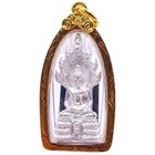 Phra Naga Buddha Silver Plated Gold Micron Pendant Wat Boworn Temple Thai Amulet