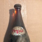 Pepsi Embossed Brown Glass Soda Bottle Advertising Bottle  Soda Theme