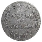  1932  Leath s  scotch Dollar  Token - Illinois  Wisconsin  Iowa Furniture Store