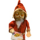 Vintage 1960 s Tin Litho Wind Up Mechanical Santa W baby Book Works