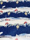 Vtg Christmas Wrapping Paper Gift Wrap Church Train Snow Scene Bells So Pretty