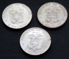 3 X 1972 Panama Silver 5 Balboa Coins   1 Bu  2 Proof Crowns   Asw   3 04