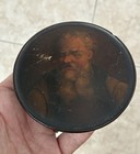 Antique Papier Mache Patch snuff Box 1800 s Hand Painted