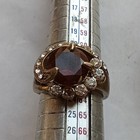Rare Ancient Viking Ring Silver Color Artifact Authentic Red Stone