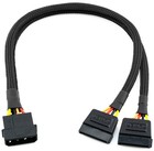 12 Inch 30cm 4pin Molex To Dual 15pin Sata Power Adapter Cable Black