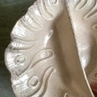 Vtg Mcm Pink Gold Accents Divided Bowl Leaf Trinket Dish Usa California Pottery