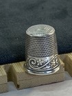 Vintage Sterling Sterling Silver Thimble With Floral Pattern 