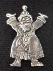 Vintage Signed Mary Engelbreit Sterling Silver 925 Christmas Santa Pin   Brooch
