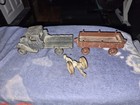 Vintage Cast Iron Arcade Stake Truck And Pull Cart Extra Driver  