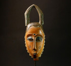 Vintage African Mask Hand Carved Wood Tribal Wall Hanging Art Home Decor-9180
