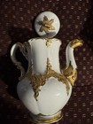 Antique Meissen B-form 3 Pc Porcelain Coffee Tea Set Gilt Pot Sugar Tray 19th C