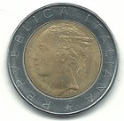 High Grade Au Plus Bi-metal 1984 Italy 500 Lire Coins-jan100