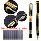 Fine Nib Metal Fountain Pen With 10pc Refillable Ink Cartridges Calligraphy Pen
