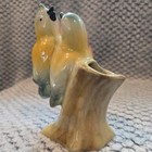 Vintage Royal Copley Figural Birds On Branch Bud Vase Mid Century Yellow blue