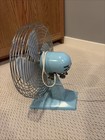 Mid Century Modern 12  Superior Electric Fan   1074 Blue Metal Table Fan    Works