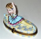 Limoges France Box- Little Girl Ballerina Doing A Split - Tutu   Ballet Slippers