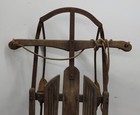 Vtg Rare Antique Flyaway 37  Wooden Snow Sled Wood   Metal   Winter Decor