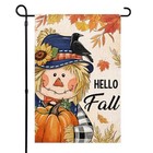 Hello Fall Garden Flags 12x18 Inch Double Sided Burlap Autumn Flags
