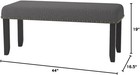 Biony Fabric Dining Bench W  Nailhead Trim Grey