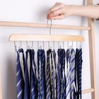 Wooden Belt Organizer Holds 42 Belts 360   Rotating 14 Hook Rack