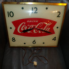 Nice Vintage  fishtail  Coke Clock By Swihart Products Of Elwood Indiana
