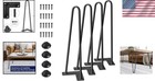 Stylish 4pcs Hairpin Furniture Legs - 16  Black Steel With Floor Protectors