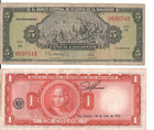2 Bank Notes - Banco Central De Reserva De El Salvador 1988  1972  1-5 Col  nes 