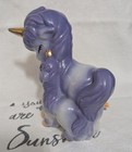 Vintage Purple Mother And Child Unicorn Ceramic Figurine