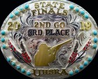 Uhsra State Finals 2nd Go 3rd Place Trap Shooting Trophy Belt Bucklel