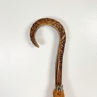 Vtg Umbrella Celluloid Carved Handle Extended Peak Beautiful Golden Yellow Usa