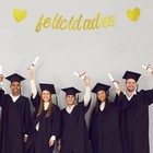 Gold Glitter Felicidades Banner  Spanish Congratulations For Graduation birthday
