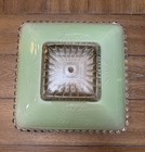 1940   s Green Starburst Vintage Ceiling Light Shade With Candlewick Trim