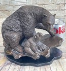 Large Polar Bear With Cub Bronze Sculpture Art Deco Statue Figurine Figure Decor