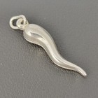 Italian Horn Pendant 925 Sterling Silver 1 25  Long Good Luck Amulet Nos Vtg 90s