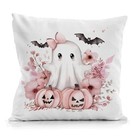 Pink Halloween Pillow Covers 18x18  Pink Cute Ghost Halloween Throw Pink Ghost