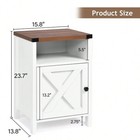 Farmhouse Nightstand Set Of 2 With Cabinet   Open Shelf Wood Bedside Table