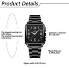 Men s Business Stainless Steel Luminous Hand Square Quartz Wrist Watch With Date